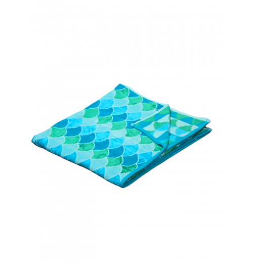 Mermaid Blue Luxurious Velour Beach Towel Mermaid Blue Luxurious Velour Beach Towel